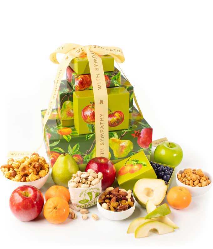 Fruit, Nuts, & Sweets Sympathy Gift Tower